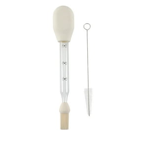 Cook with Color Stainless Steel Baster with Silicone Brush, 3/8 Cup Capacity, Cream