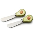thumbnail image 1 of Cook with Color Stainless Steel Cheese Spreader Knife with Figural Fruit Ceramic Handle, Avocado, 1 of 5