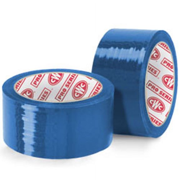 CWC Carton Sealing Tape - 2 mil, 2" x 110 yds, Blue (Pack of 36 rolls)