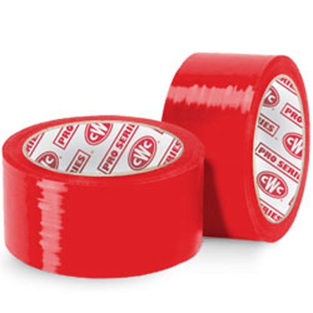 CWC Carton Sealing Tape - 2 mil, 2" x 110 yds, Red (Pack of 36 rolls)