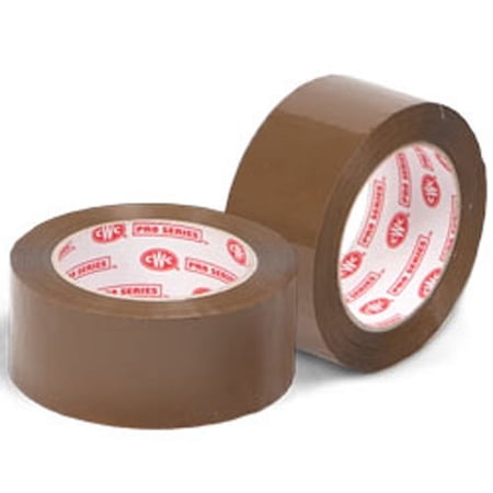 CWC Carton Sealing Tape - 2 mil, 2" x 110 yds, Tan (Pack of 36 rolls)