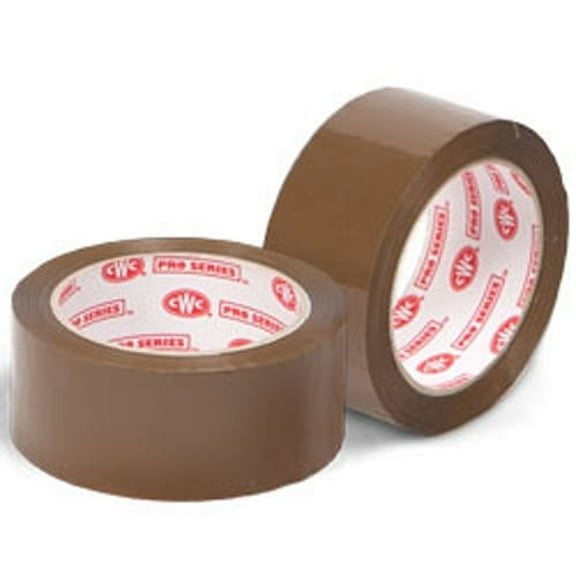 CWC Carton Sealing Tape - 2 mil, 2" x 55 yds, Tan (Pack of 36 rolls)
