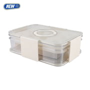 Cook with Color 2-Level Egg Carrier with Ice Packs for Chilled Storage, Holds up to 24 Eggs, Portable Food Storage Container with Locking Lid and Carry Handles,