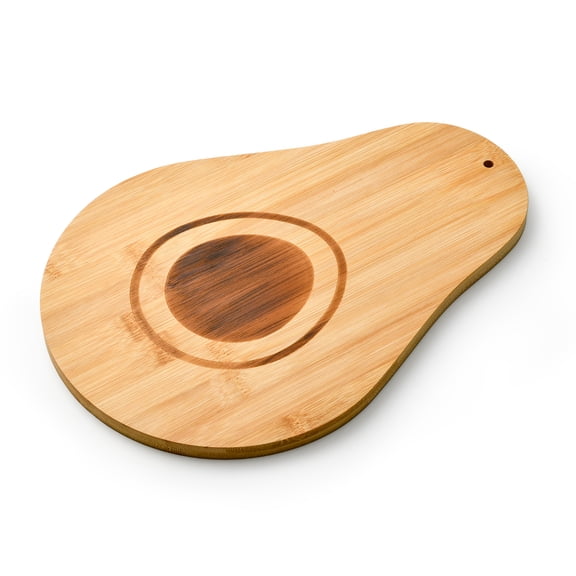 Cook With Color 9.5" x 12" Wood Cutting Board, Decorative Fruit Shaped Serving and Slicing Board, Avocado