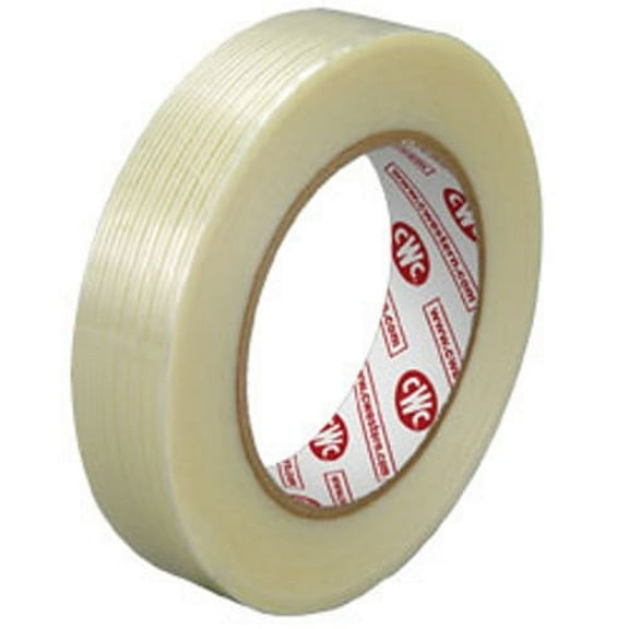 CWC Filament Tape - 4.5 mil, 1/2" x 60 yds (Pack of 72 rolls)
