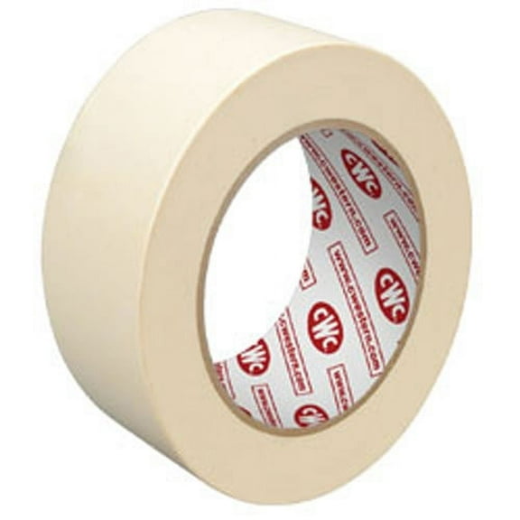 CWC Masking Tape - 5.6 mil, 1-1/2" x 60 yds, Crepe (Pack of 24 rolls)