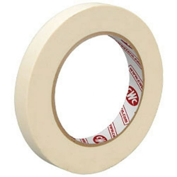 CWC Masking Tape - 5.6 mil, 1/2" x 60 yds, Crepe (Pack of 72 rolls)