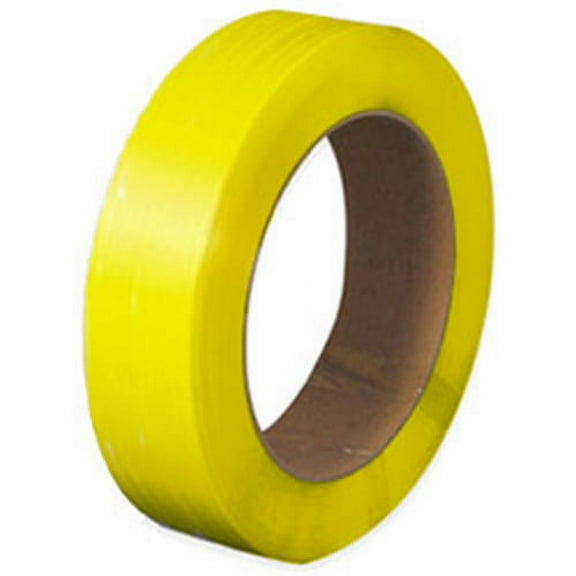 CWC Polypropylene Strapping - 1/2" x .020" x 9000', Yellow, 16" x 6" Core