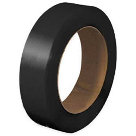 CWC Polypropylene Strapping - 5/8" x .031" x 5400', Black, 16" x 16" Core