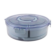 Cook with Color 360-Degree Rotating Divided Snack Box Serving Tray with Removable Ice Pack, Blue