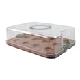 thumbnail image 1 of Cook with Color Acacia Wood Cake and Cupcake Carrier with Reversible Tray and Locking Lid, Rectangular, Ideal Use for Entertaining and Party Transportation, 1 of 11
