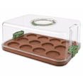 thumbnail image 1 of Cook with Color Rectangular Cake and Cupcake Carrier, Acacia Wood with Reversible Tray and Locking Lid, 1 of 12