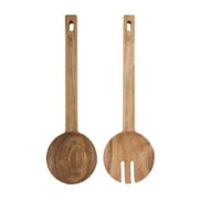 Cook with Color Acacia Wood Salad Server Set – Elegant, Nonstick-Safe Utensils
