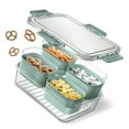 thumbnail image 1 of Cook With Color 4-Compartment Mini Snackle Box, Charcuterie and Snack Container, Divided Serving Tray with Lids, Dishwasher Safe, Sage, 1 of 8