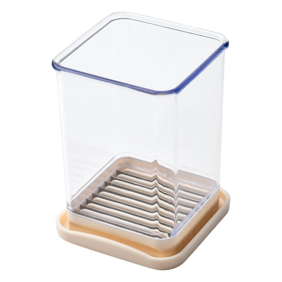 Cook With Color Speed Slicer Cup, 1.25 Cup Measuring Container with Stainless Steel Blades, Fruit and Vegetable Slicer, Cream