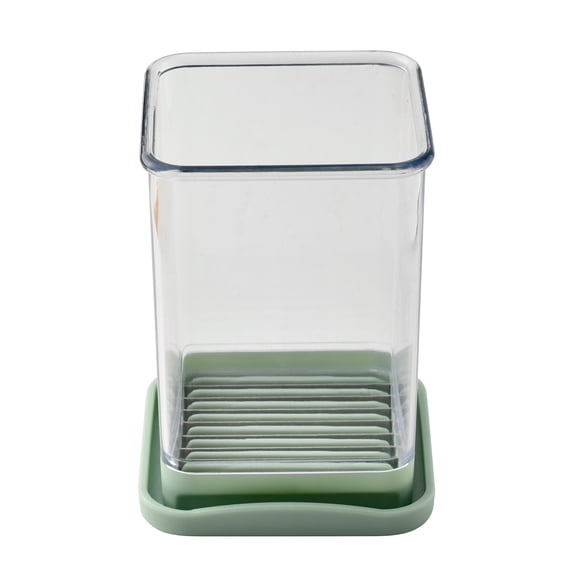 Cook With Color Speed Slicer Cup, 1.25 Cup Measuring Container with Stainless Steel Blades, Fruit and Vegetable Slicer, Sage