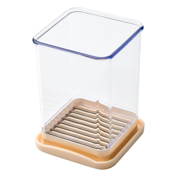 Cook With Color Speed Slicer Cup, 1.25 Cup Measuring Container with Stainless Steel Blades, Fruit and Vegetable Slicer, Taupe