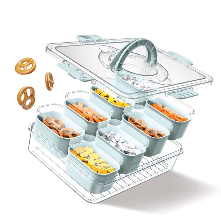 Cook With Color 8-Compartment Snackle Box Food Storage Carrier and