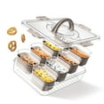 thumbnail image 1 of Cook With Color 8-Compartment Snackle Box, Charcuterie and Snack Container, Divided Serving Tray with Lids and Handle, Dishwasher Safe, Taupe, 1 of 8