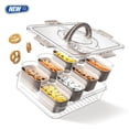 thumbnail image 1 of Cook With Color 8-Compartment Snackle Box, Charcuterie and Snack Container, Divided Serving Tray with Lids and Handle, Dishwasher Safe, Taupe, 1 of 8