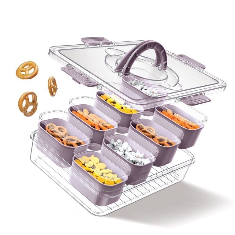Cook With Color 8-Compartment Snackle Box Food Storage Carrier and
