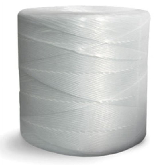 CWC Split Film Polypropylene Tying Twine - 1 Ply, 135 lbs Tensile, White (Pack of 4 rolls)
