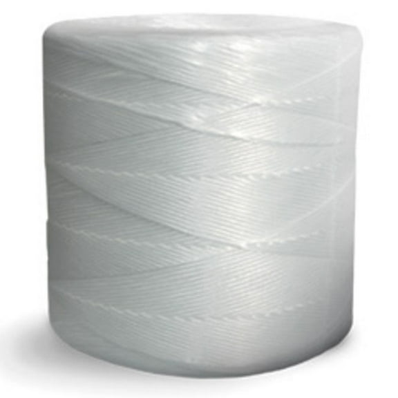 CWC Split Film Polypropylene Tying Twine - 1 Ply, 180 lbs Tensile, White (Pack of 4 rolls)