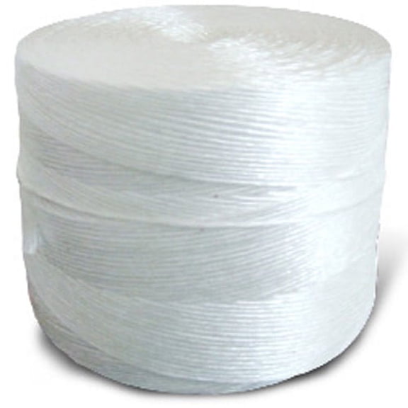 CWC Split Film Polypropylene Tying Twine - 1 Ply, 260 lbs Tensile, White