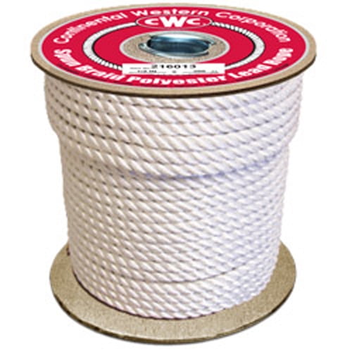 CWC Spun Braid Polyester Rope - 1/2" x 600 ft., White