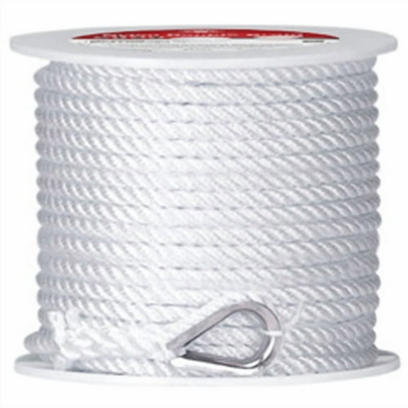 CWC Twisted Nylon Anchor Line - 1/2" x 150 ft., White