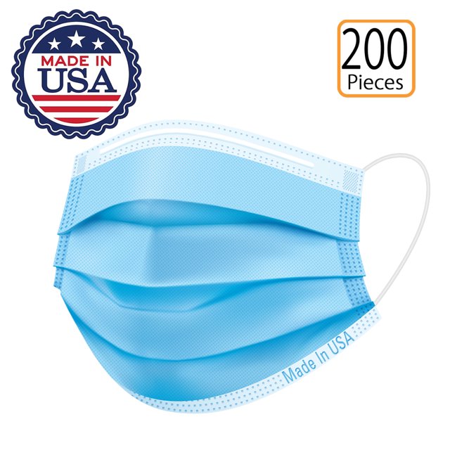 CWHorizon [USA Made] 3ply Disposable NonMedical Face Mask [200 Count
