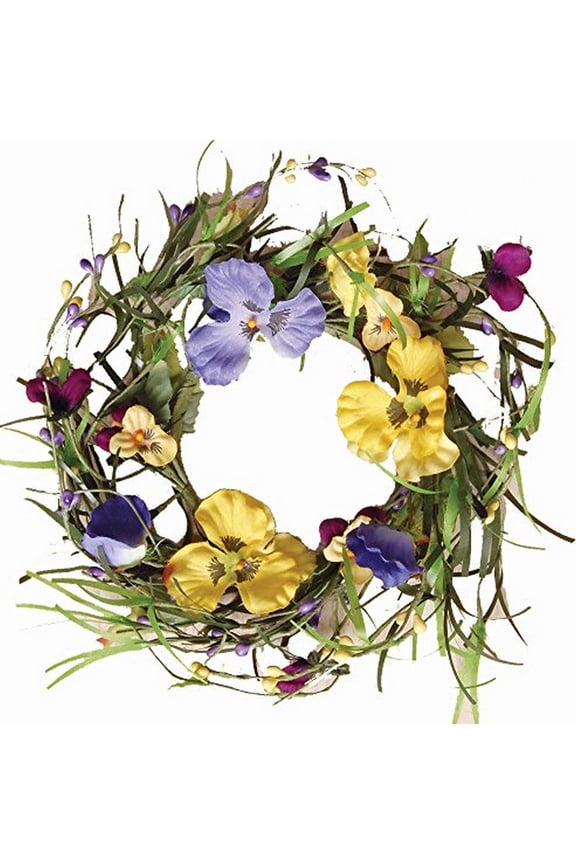Gifts 4" Artificial Mixed Pansy Ring, Multicolored