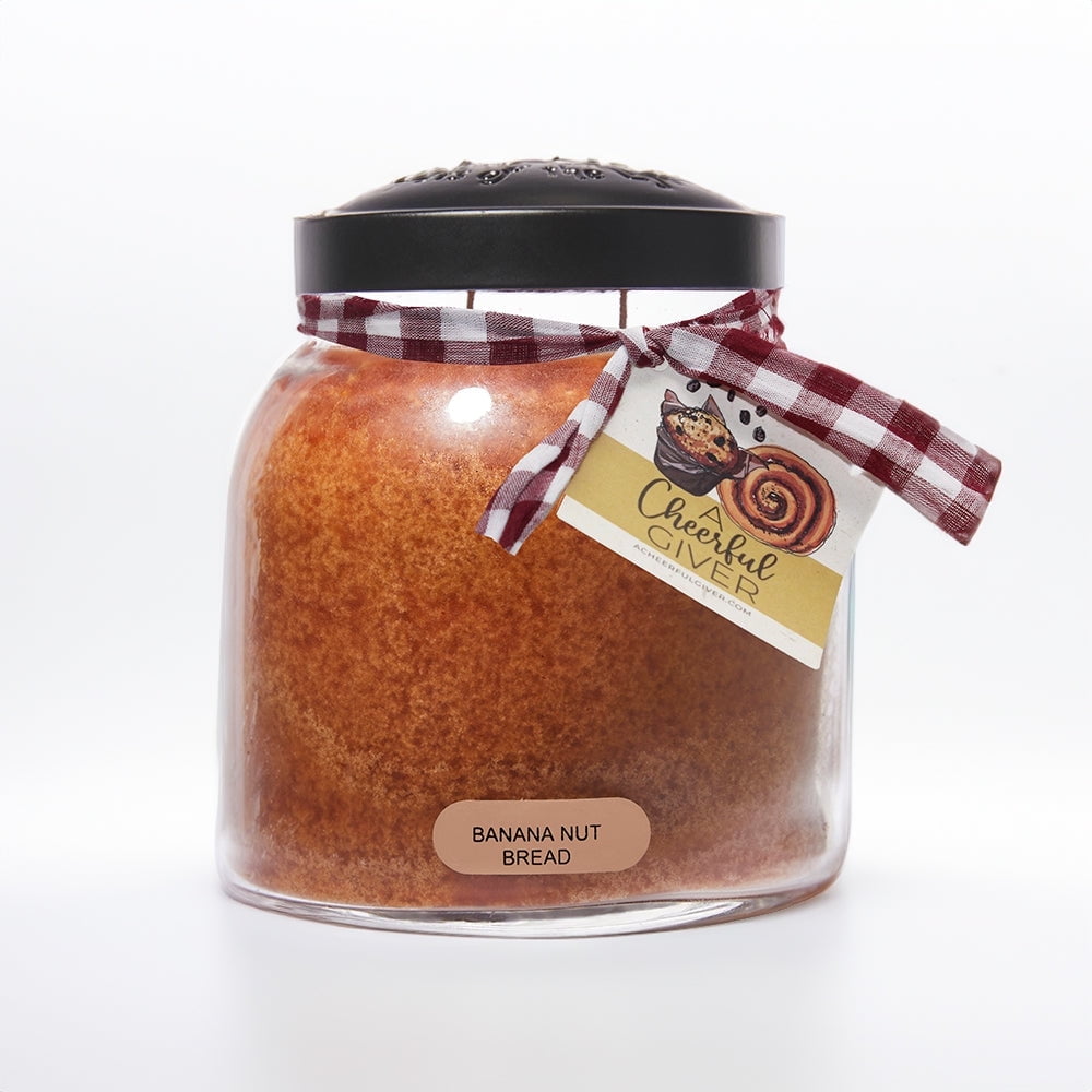 Banana Nut Bread Scented Soy Jar Candle with Black Lid