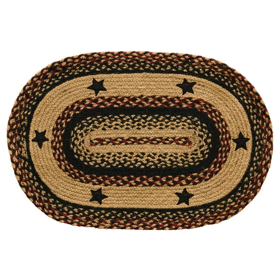CWI Gifts BlackBerry Star Braided 20 Inch by 30 Inch Oval Rug, 20"x30", Multicolor