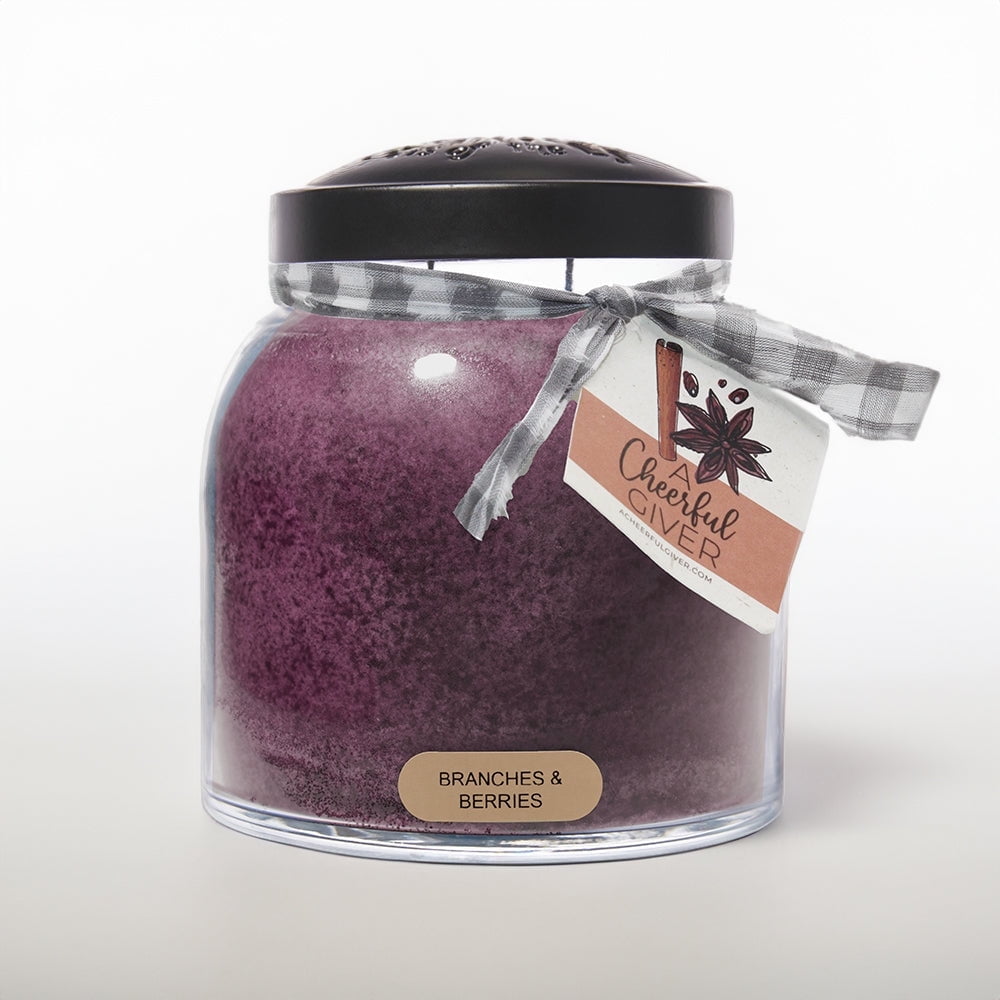 34oz Black Lid Scented Jar Candle in Branches & Berries
