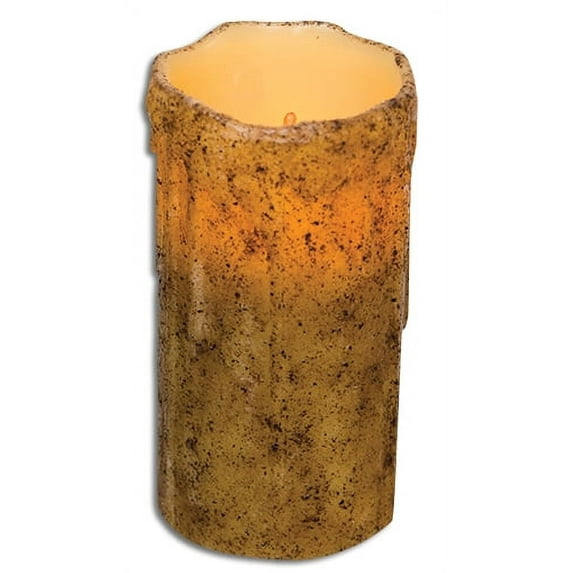6" Burnt Ivory Drip Pillar