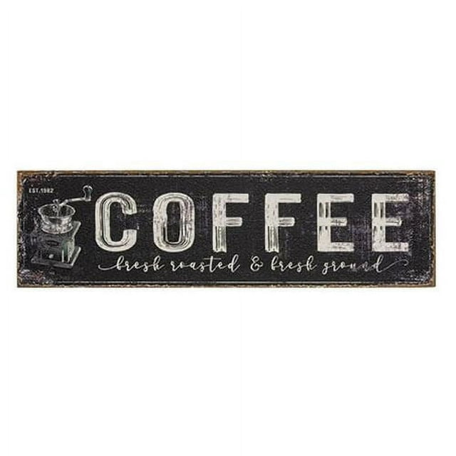 CWI Gifts Coffee Black Distressed Metal Sign