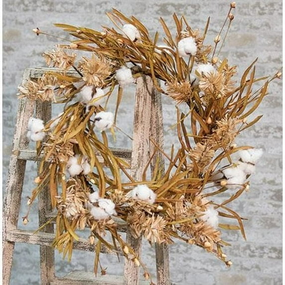 CWI Gifts Grass Twig Wreath Rings - 22 inch - Wreath Decor for Front Door and Candle Decorating - Cotton/Grass