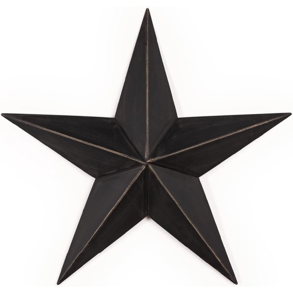 CWI Gifts Metal Barn Star - 24" Galvanized Hanging Star - Farmhouse Wall Decor - Black - 1