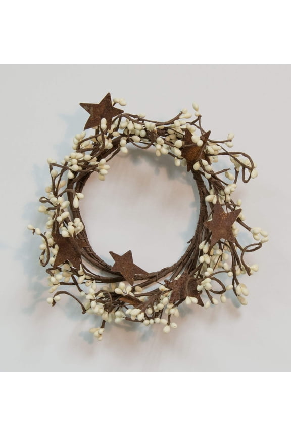 Gifts Pip Twig Star Wreath Rings, 8 inch, Ivory