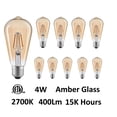 thumbnail image 1 of CWI Lighting 4W ST19 2700K Glass LED Bulb in Amber (Set of 10), 1 of 2