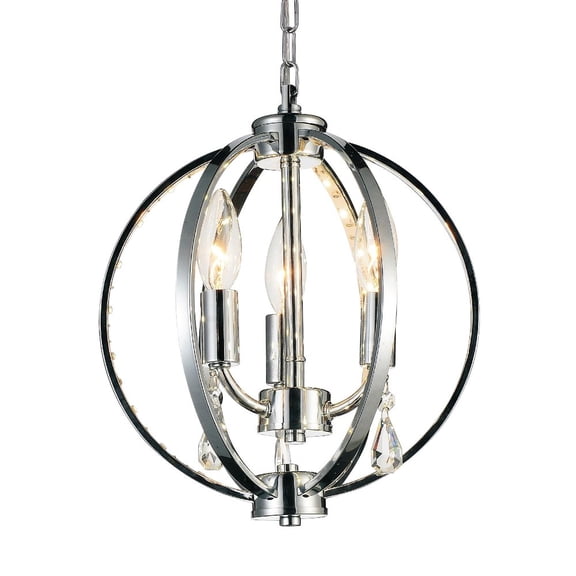 CWI Lighting Abia 3 Light Up Contemporary Metal Mini Pendant in Chrome