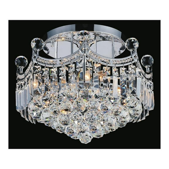 CWI Lighting Amanda 6 Light Transitional Metal Flush Mount in Chrome