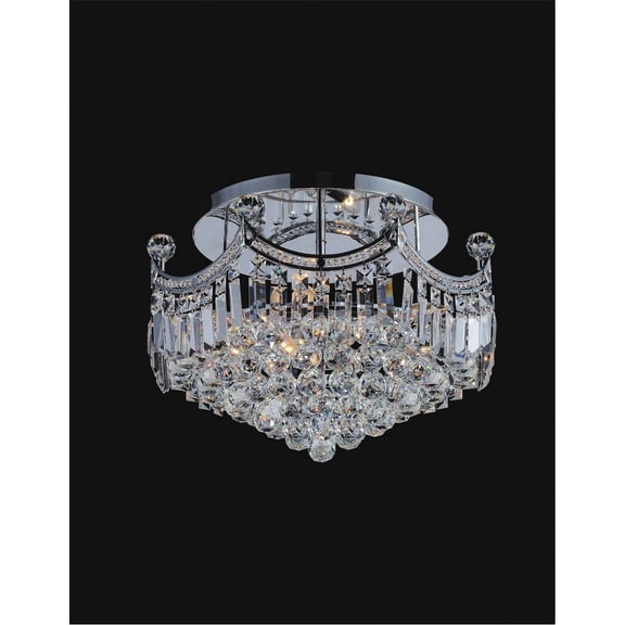 CWI Lighting Amanda 8 Light Transitional Metal Flush Mount in Chrome