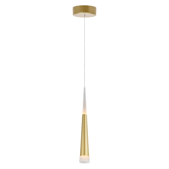 CWI Lighting AndesContemporary Metal LED Down Mini Pendant in Satin Gold