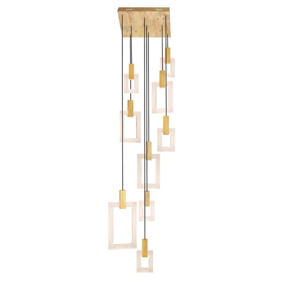 CWI Lighting Anello Contemporary Metal LED Pendant in White Oak