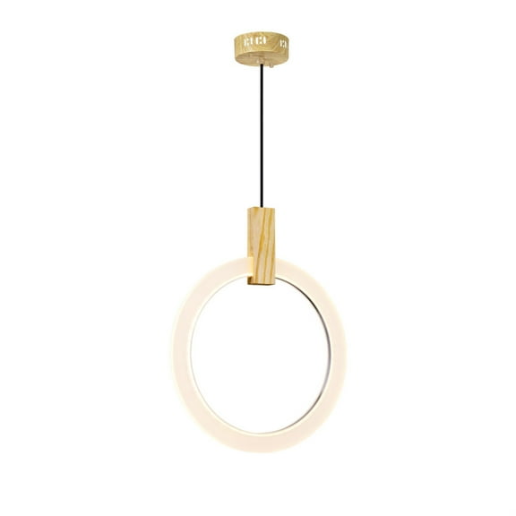 CWI Lighting Anello Contemporary Metal LED Pendant in White Oak