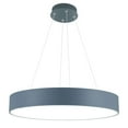 thumbnail image 1 of CWI Lighting Arenal Drum Shade Contemporary Metal LED Pendant in Gray/White, 1 of 6