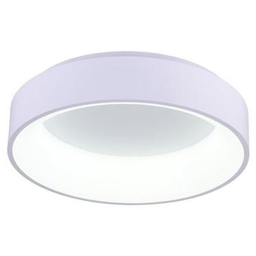 CWI Lighting Arenal Drum Shade Metal LED Flush Mount Light in White