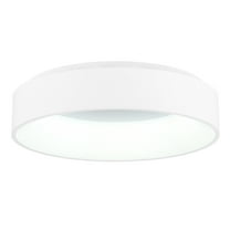 CWI Lighting Arenal Drum Shade Metal LED Flush Mount Light in White